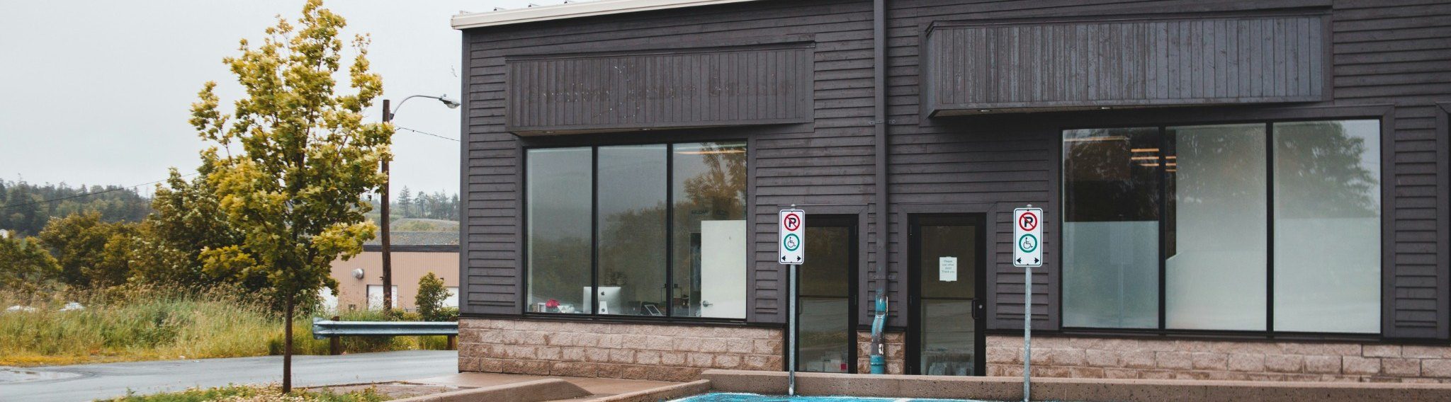 Commercial storefront exterior for commercial property services
