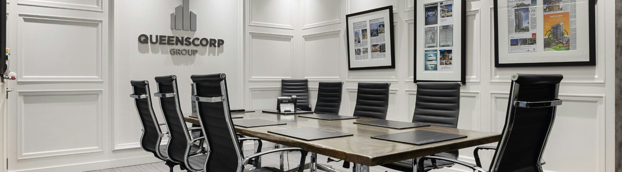 Finished commercial boardroom interior updates and improvements
