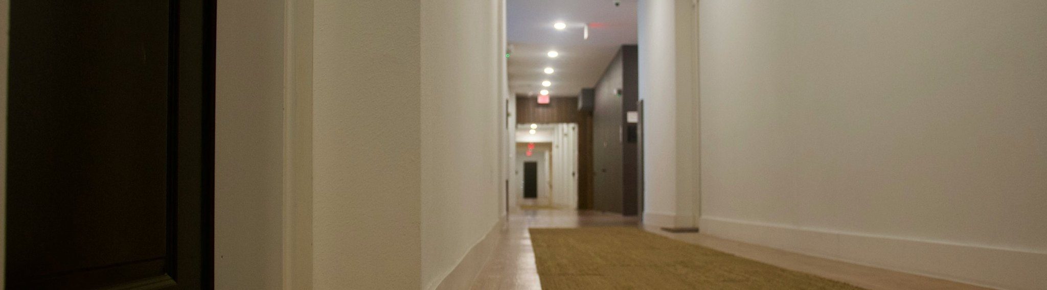 Clean hallway in multi-unit residential building
