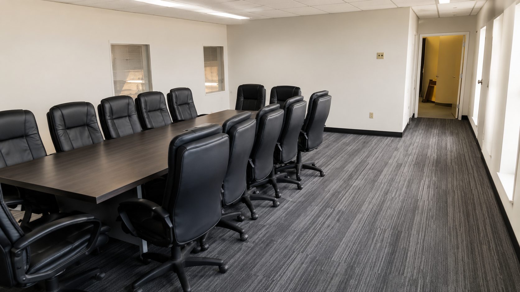 Commercial boardroom and office interior completed by 780 Construction