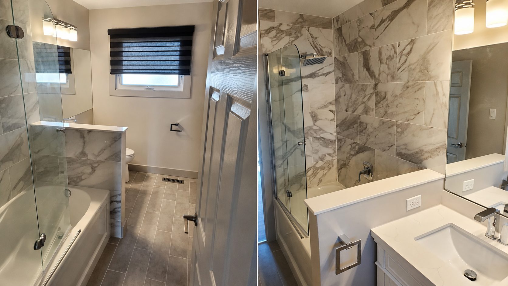 Bathroom renovation project completed by 780 Construction
