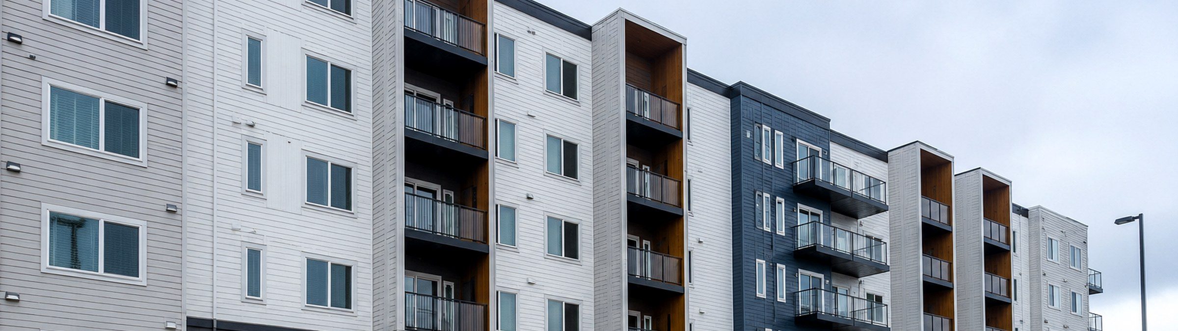Managed residential apartment building exterior