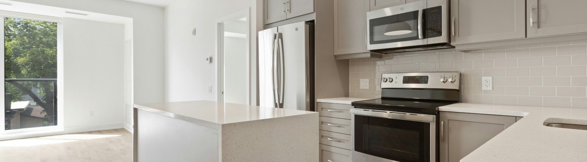 Updated rental unit kitchen and flooring for rental property improvements